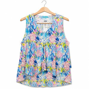 Anthonys Resort Wear Top Womens Plus Size 1X Multicolor Abstract Print NWT